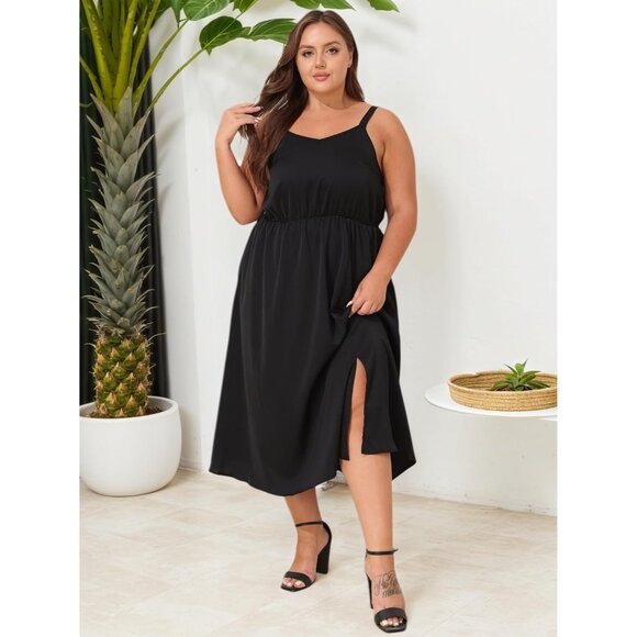 Women Plus Size Formal Dress with Floral Embroidery and Detachable Cape - Picture 6 of 8